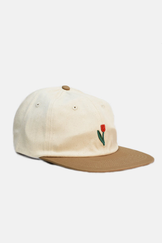 Tulip Embroidered Hat - BROWN