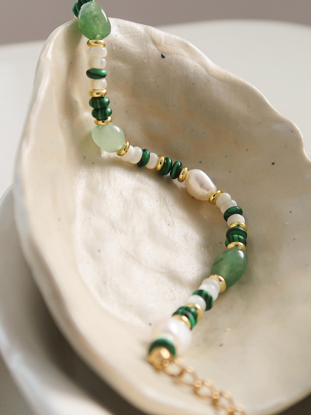 Handmade Boho Bead Bracelet - FAYE GREEN