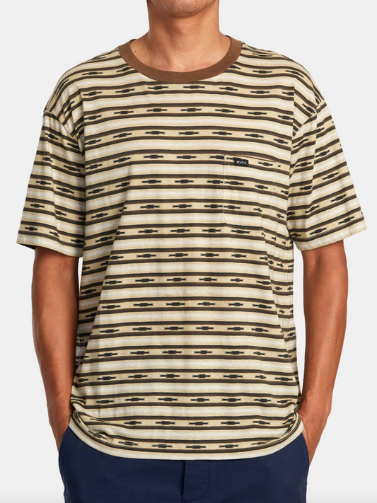 Tortuga Striped Pocket Tee - KHAKI