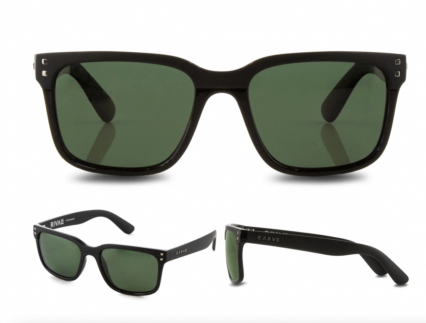 Rivals Polarized Sunglasses - GLOSS BLACK/GREEN